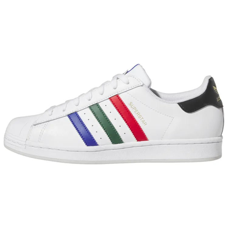 Superstar Adidas Originals 'White Lucid Blue Scarlet Green