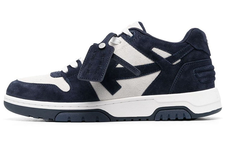 OFF-WHITE Out of Office Ooo Low Tops Navy Blue Suede US M 10