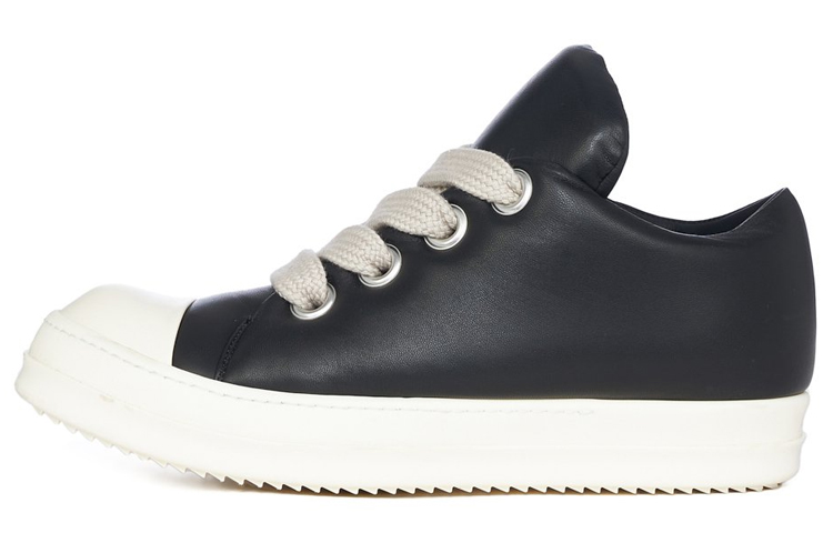 RICK OWENS Jumbo Lace Padded Sneaks Low Black Milk - POIZON