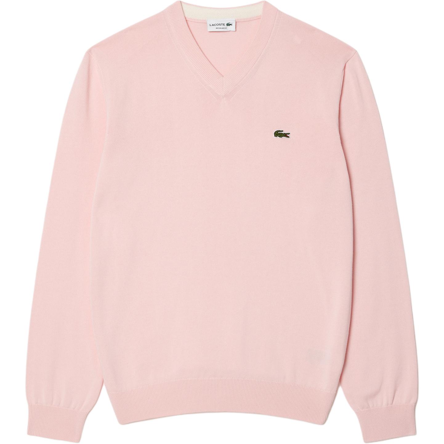 Lacoste Strickpullover rot-pink Schriftzug deals gestickt Casual-Look