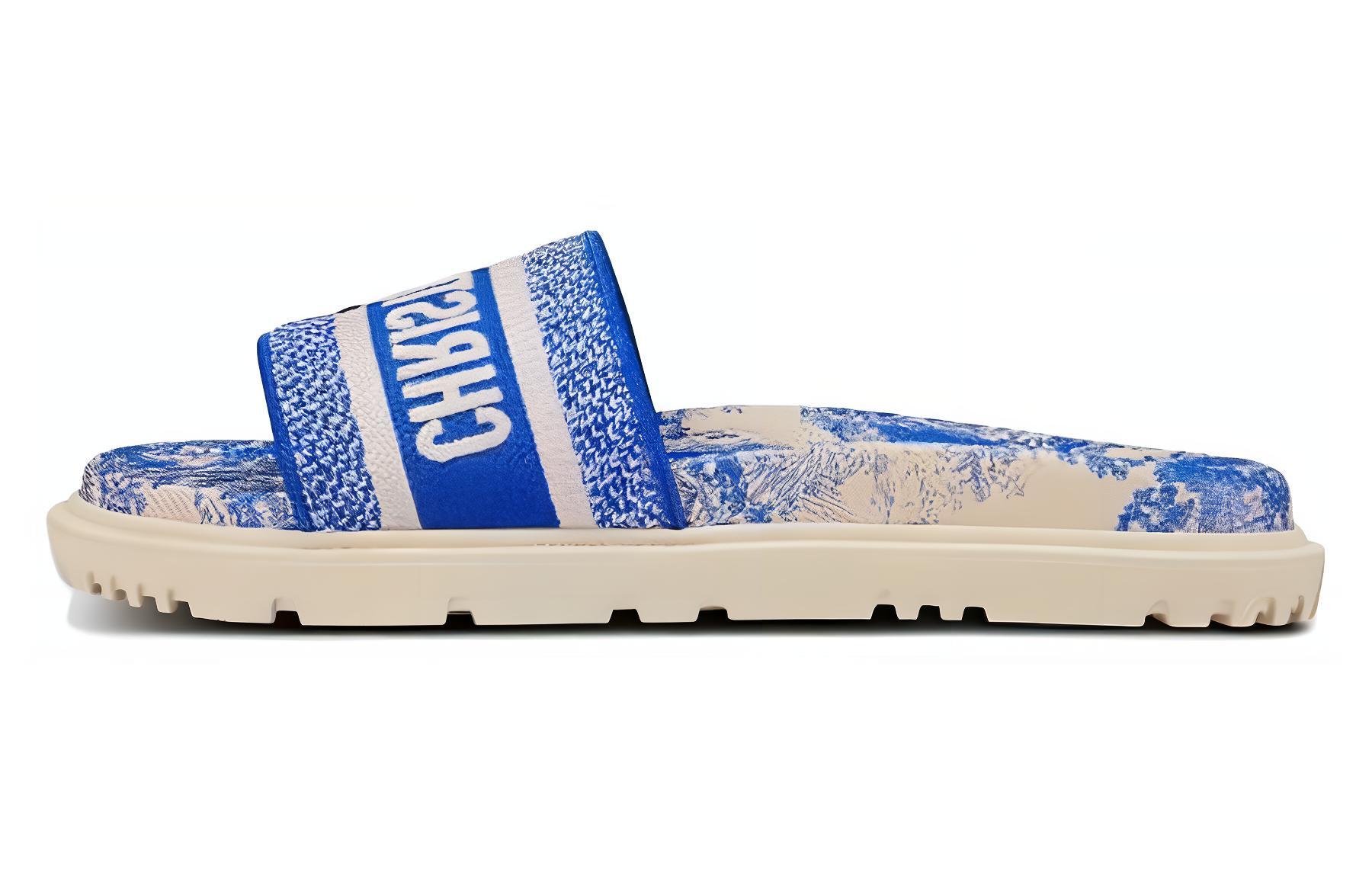 DIOR Dway Slides Blue Women's - POIZON