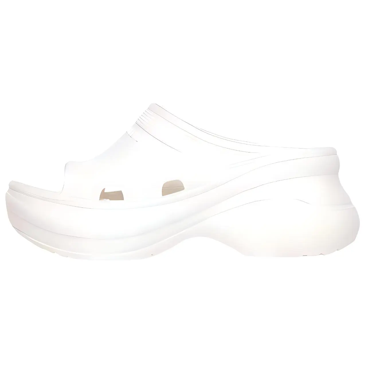 BALENCIAGA 25S POOL CROCS SLIDE IN BLUE SYNTHETIC RUBBER