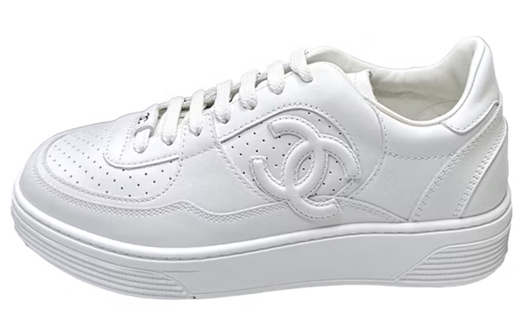 All white chanel trainers on sale