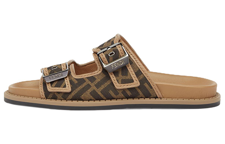 FENDI Feel Sandal 'FF Jacquard - Brown' Shoe Box Included US FENDI Feel Sandal 'FF Jacquard - Brown' Shoe Box Included US