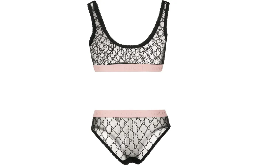 GUCCI Tulle Jacquard Bra Set - POIZON