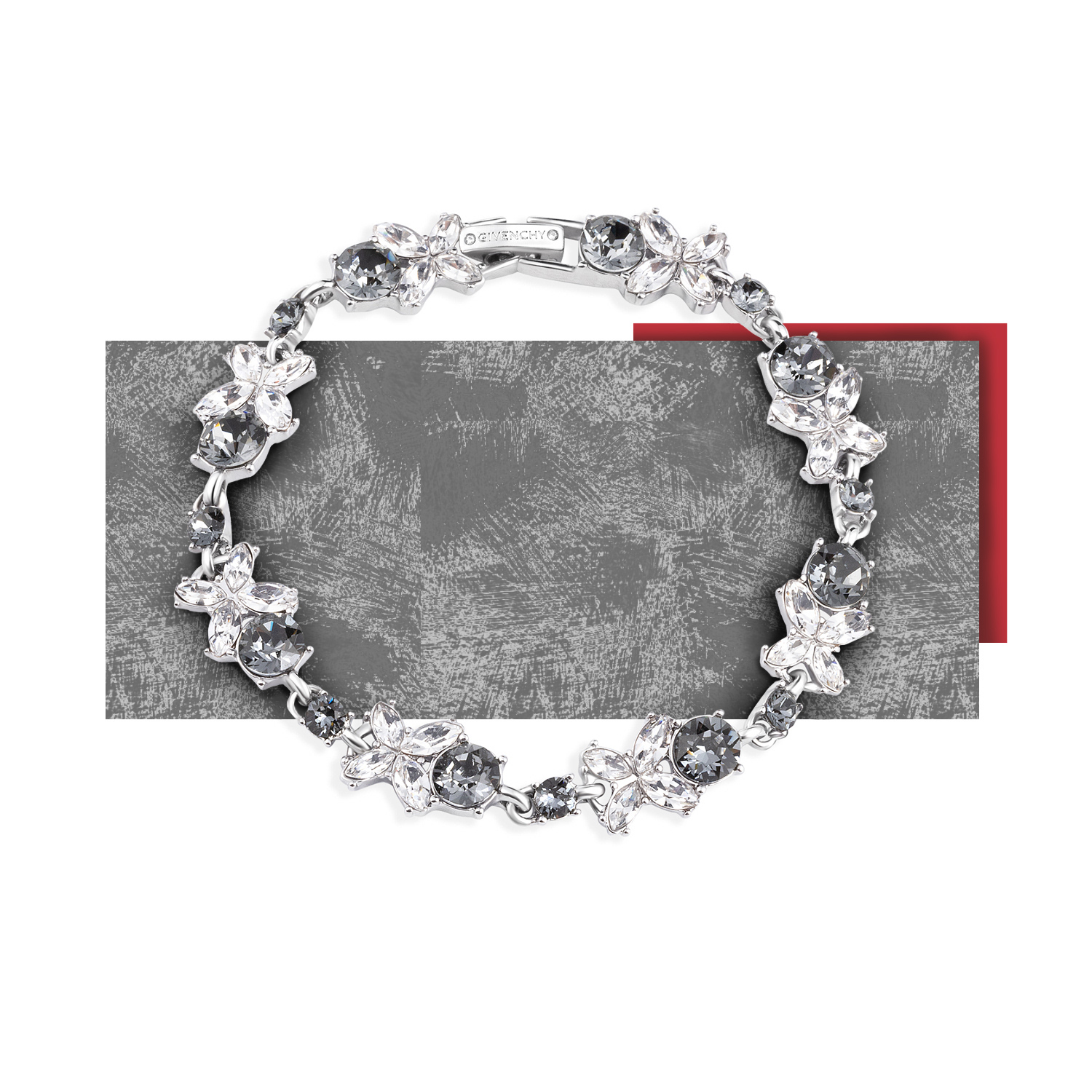 GIVENCHY Crystal Metal Bracelets Unisex Radiant Black