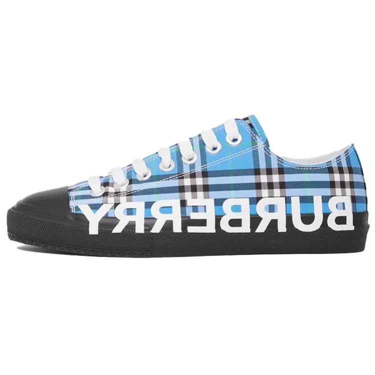 【関税&送料込み】Burberry Low Shoes Burberry Canvas Shoes Women's Low-Top Blue US W 5 - POIZON