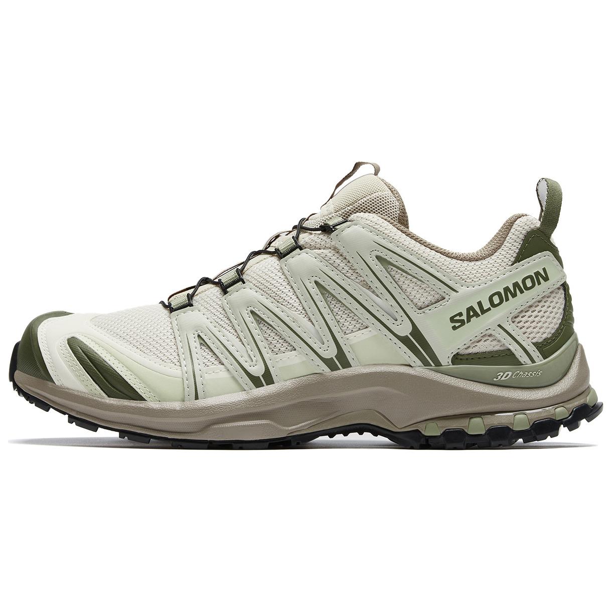 SALOMON XA PRO 3D Outdoor Shoes Unisex Low Top Greige Light Celadon Green Pepper White POIZON