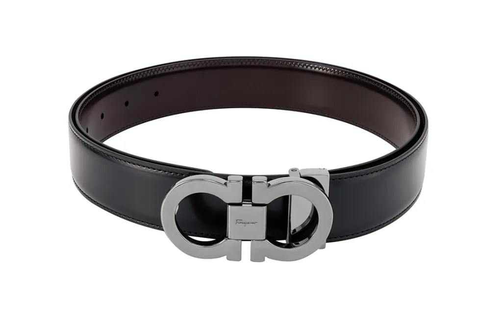 美品Salvatore Ferragamo レザー ベルト 黒/茶
