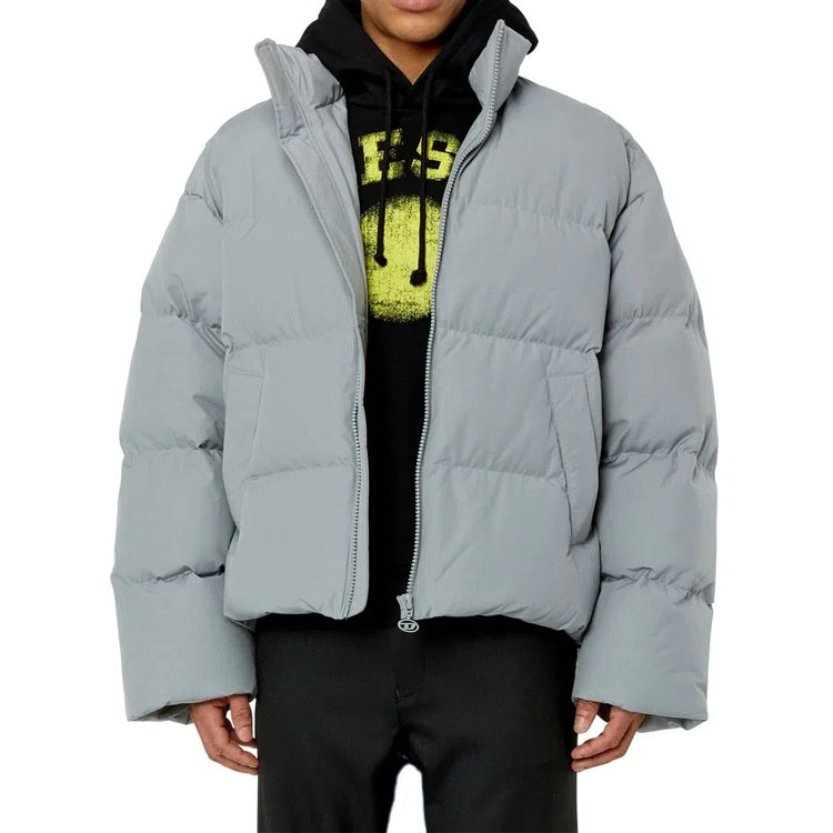 ★送料・関税込【DIESEL】T OVAL JACKET DIESEL W-Oval High-Neck Down Jacket Light Gray 54 - POIZON