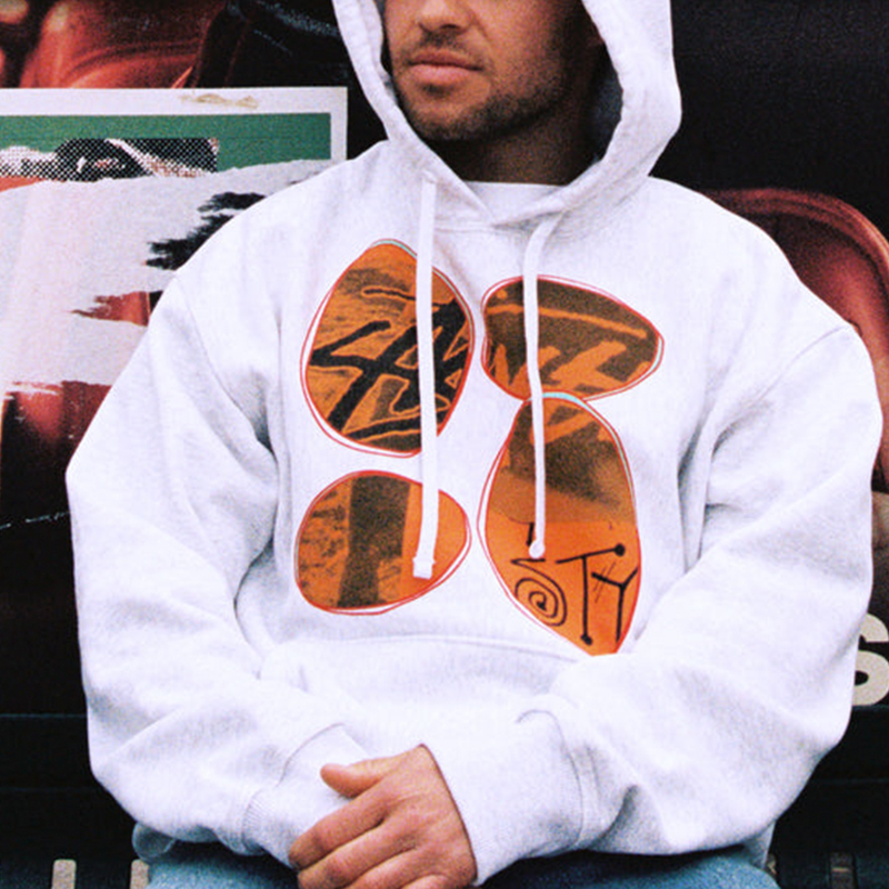 Stussy David Carson Vespa Hoodie Black Gray L - POIZON