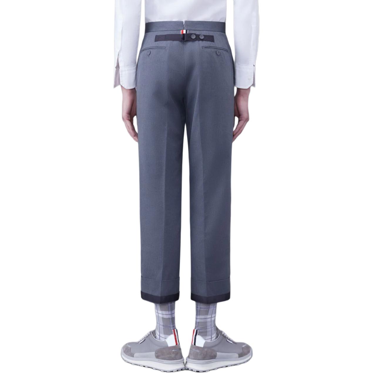 新発売 新商品 THOM BROWNE Straight Leg Turn-Up Hem Trousers - POIZON パンツ