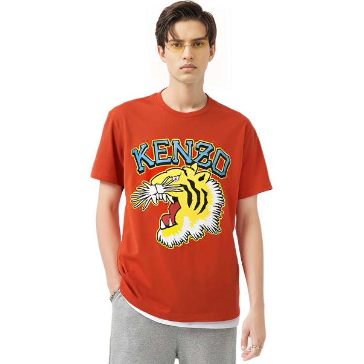 KENZO VARSITY JUNGLE T-Shirts Men Red - POIZON