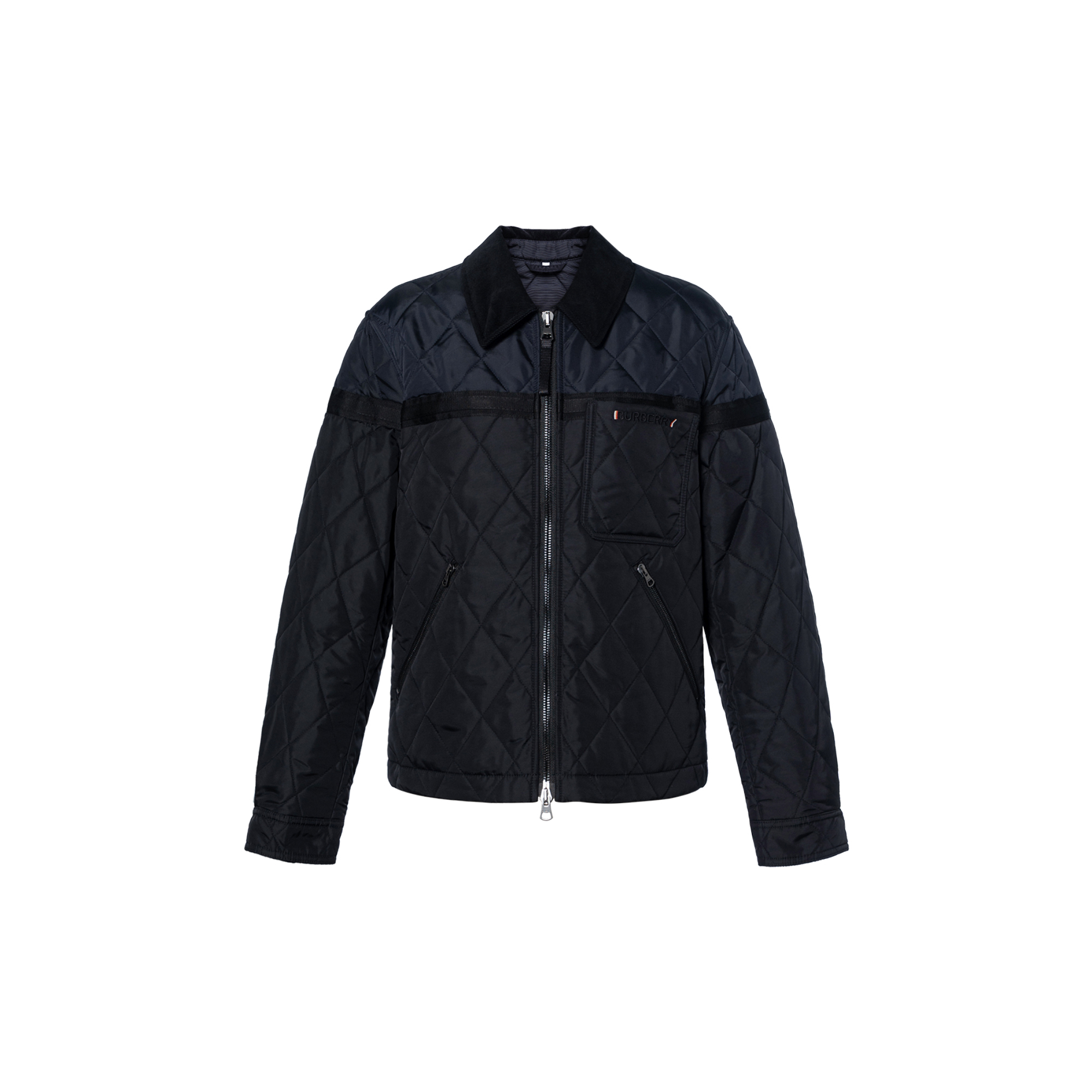 Burberry Men Diamond Pocket Zip Up Jacket Black POIZON