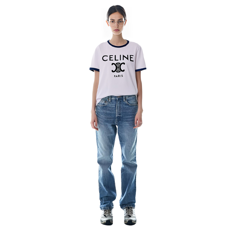 CELINE T-Shirt 'Off White/Navy/Black' - Cheap Rcj Jordan Outlet CELINE T-Shirt 'Off White/Navy/Black' - Cheap Rcj Jordan Outlet