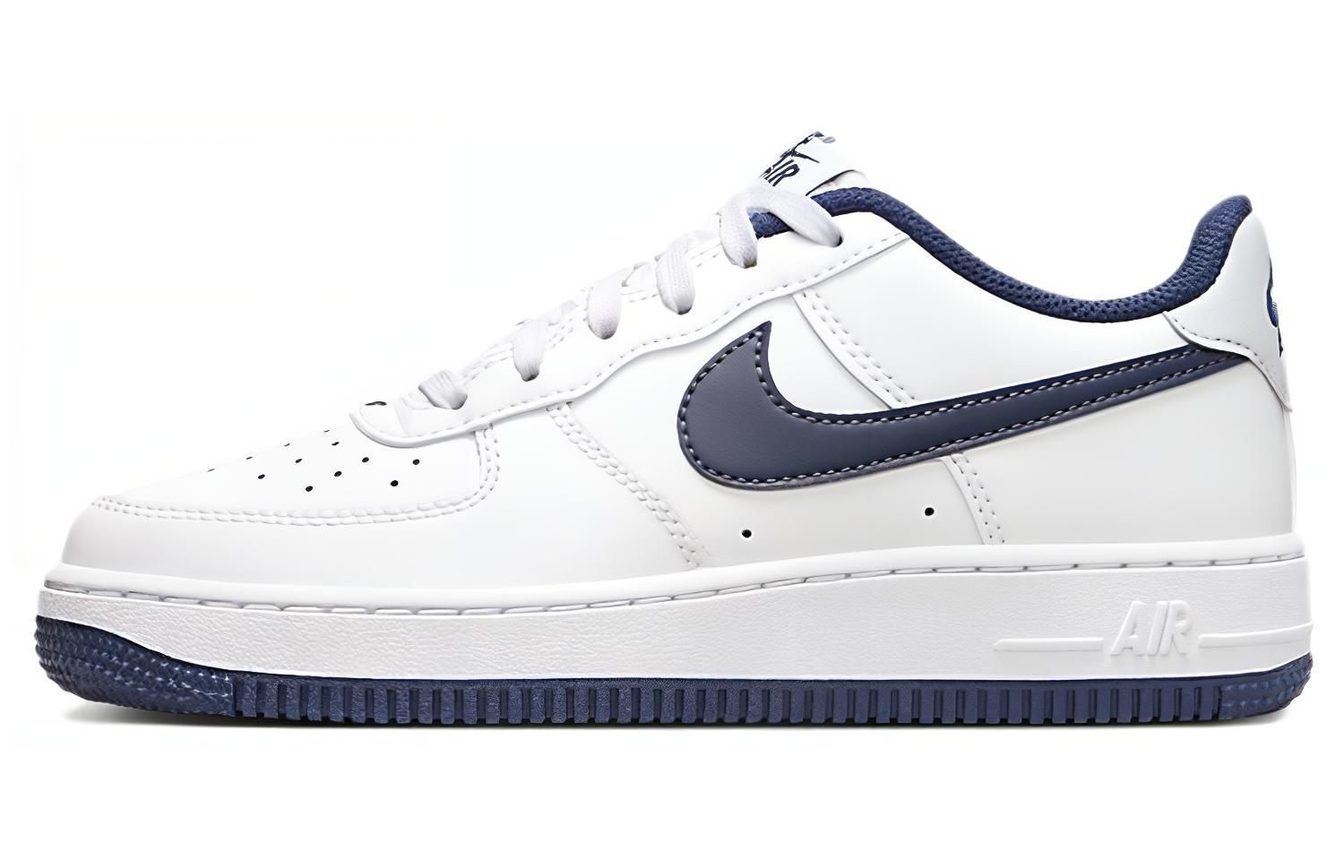 white air forces with blue swoosh