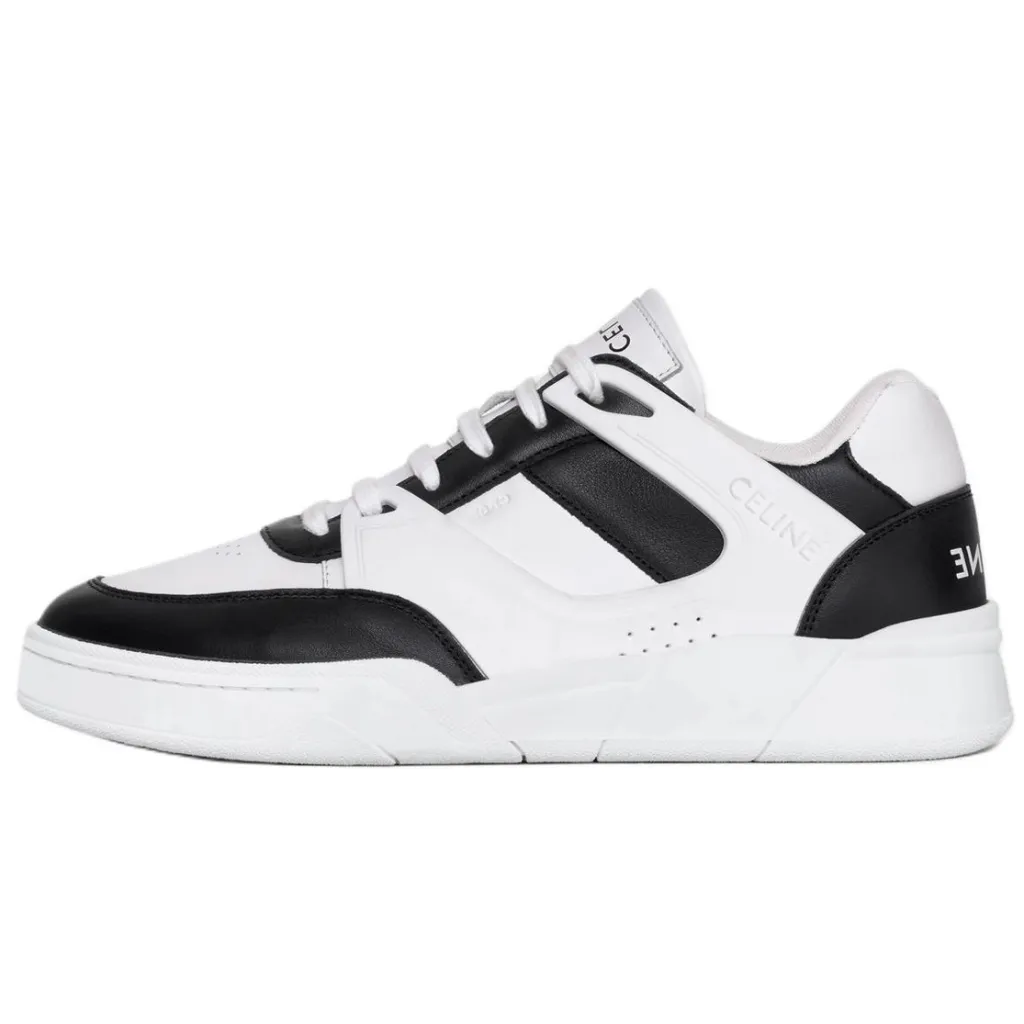 CELINE TRAINER CT-07 LOW LACE-UP SNEAKER IN CALFSKIN - OPTIC