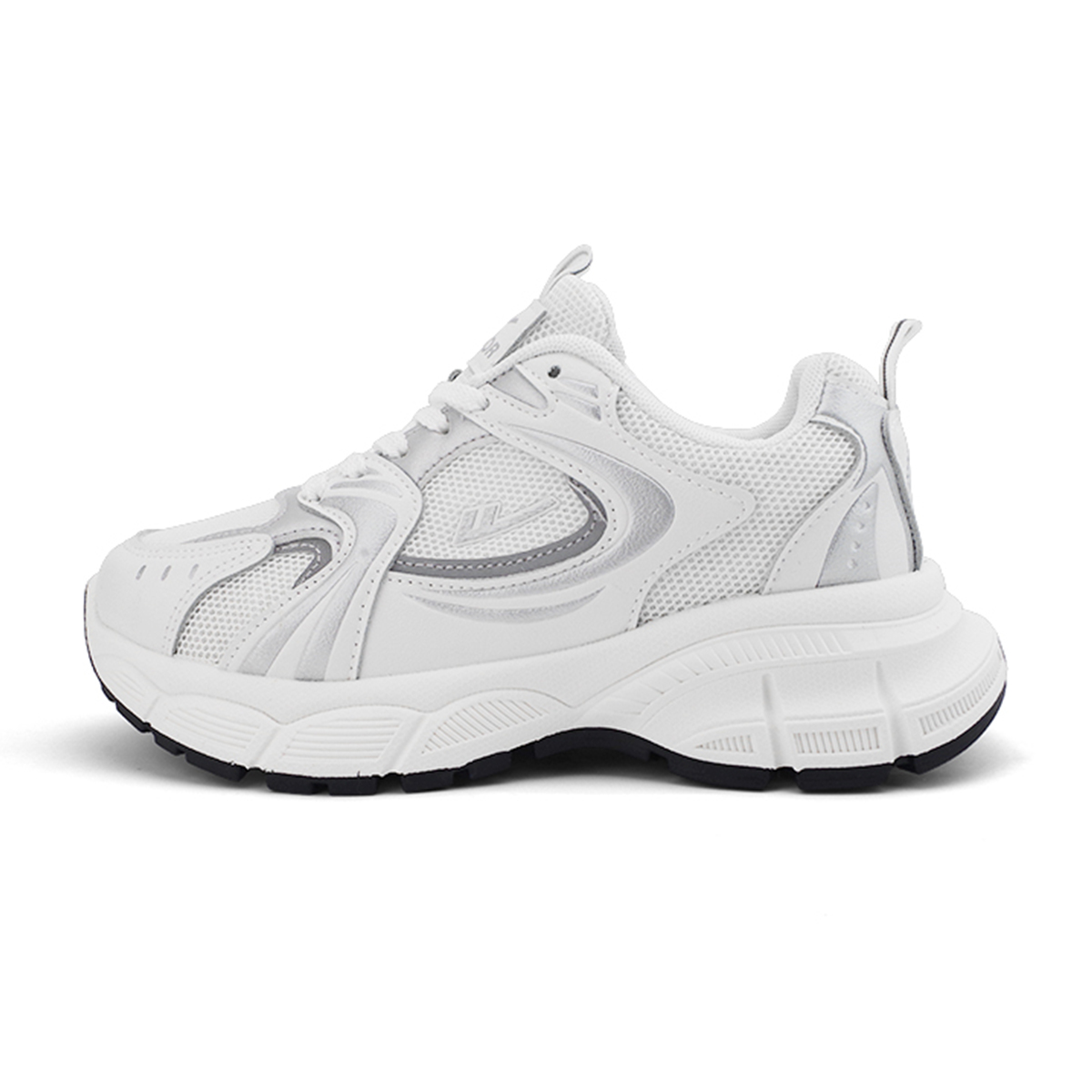 Warrior 1927 Chunky Sneakers Women's Low-Top Silver White