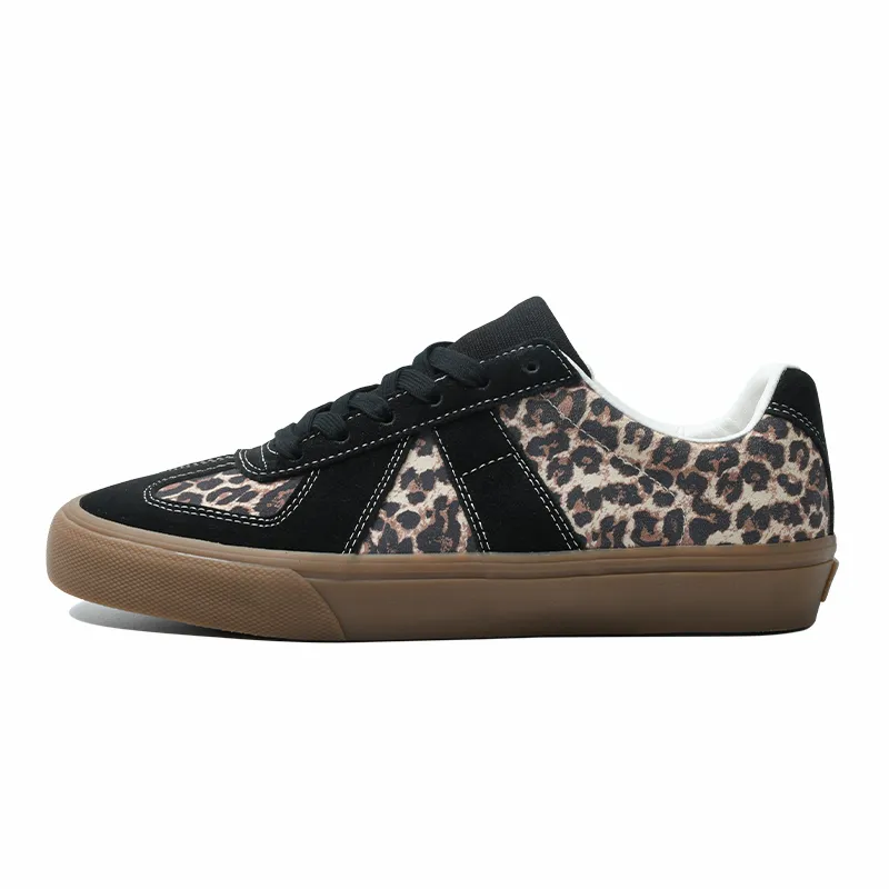 GOLUCK Skateboard Shoes Unisex Low-Top Black Money Leopard US M