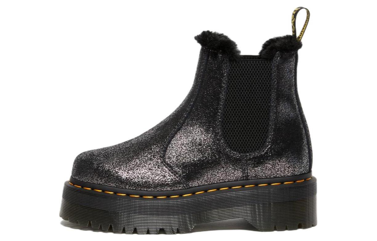 Dr.Martens 2976 Faux Fur-Lined Metallic Platform Chelsea