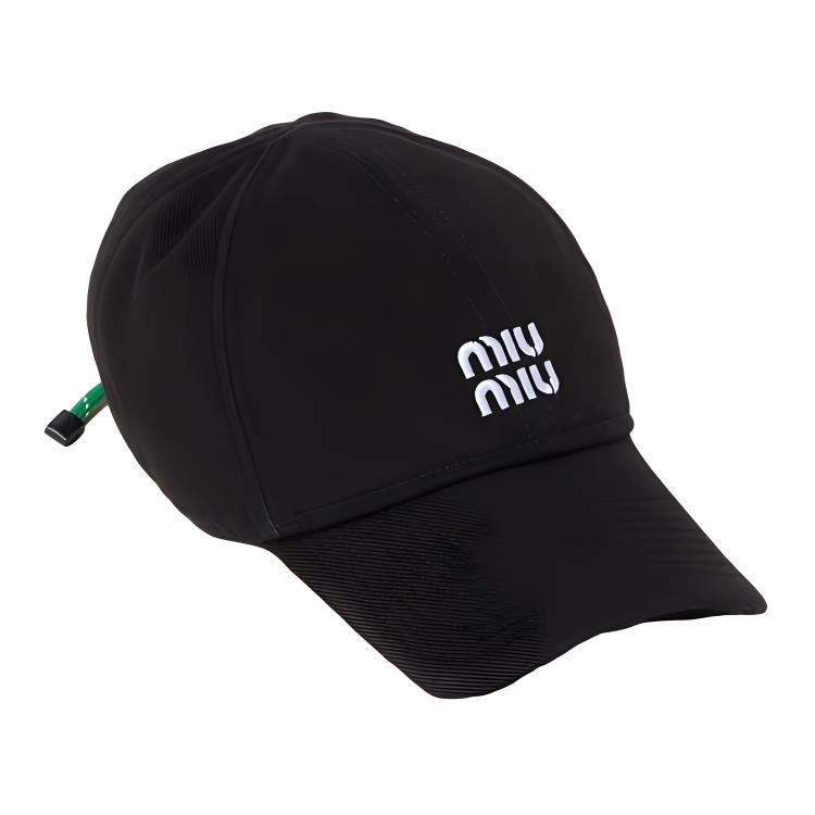 miu miu 炊こ ドリルベースボールキャップ ミュウミュウ キャップ 黒