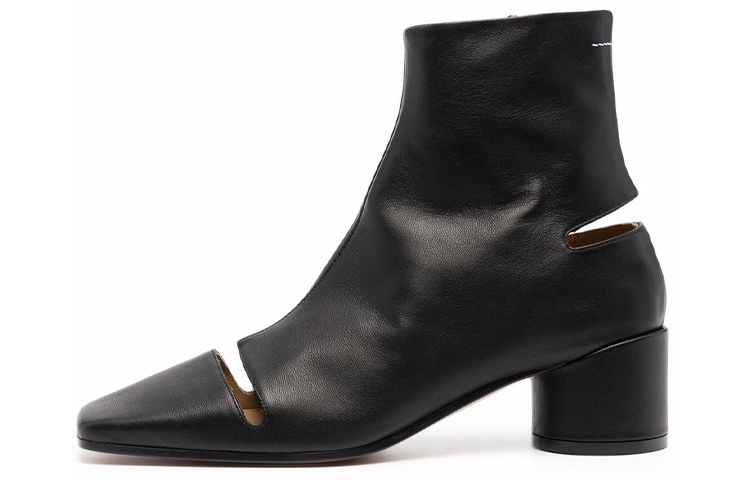 MM6 Maison Margiela Ankle Boots Women's High-Top Black - POIZON