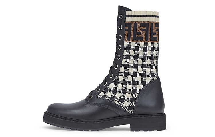 Fendi black and white boots online