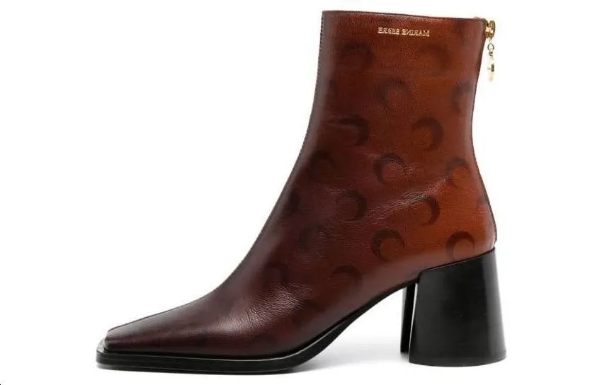 【関税込み】Airbrushed boots - Marine Serre - Leather - Brow Marine serre Airbrushed Crescent Moon-print Boots - POIZON