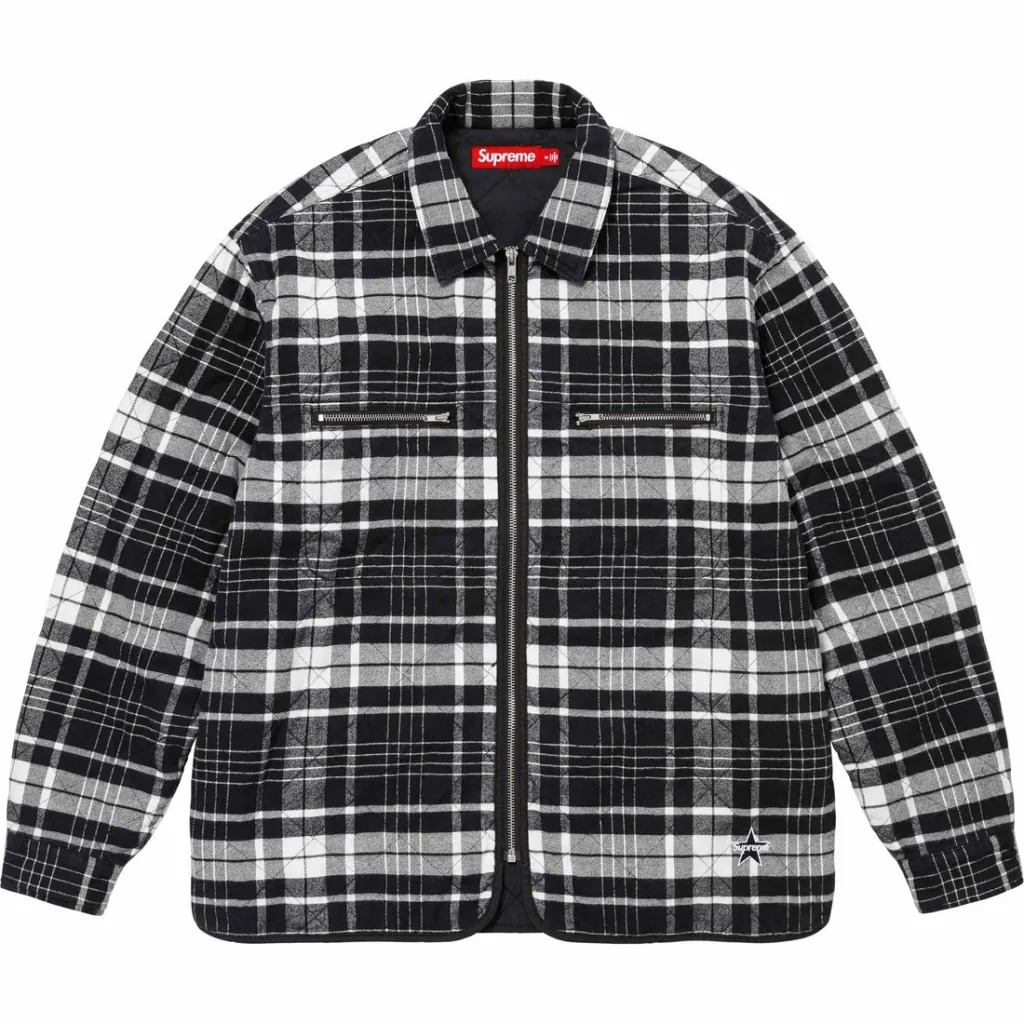 Supreme Quilted Flannel Zip Up classics shirt - Cheap Rcj Jordan 