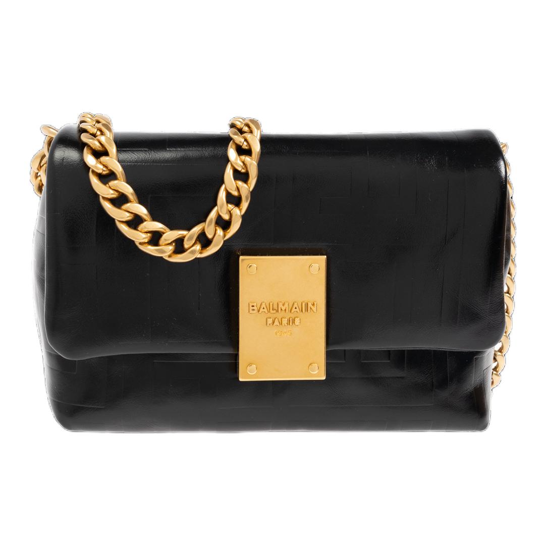 【送料&関税込】Balmain Logo Embossed Flap Small Shoulder Ba BALMAIN Logo Embossed Flap Small Shoulder Bag - POIZON