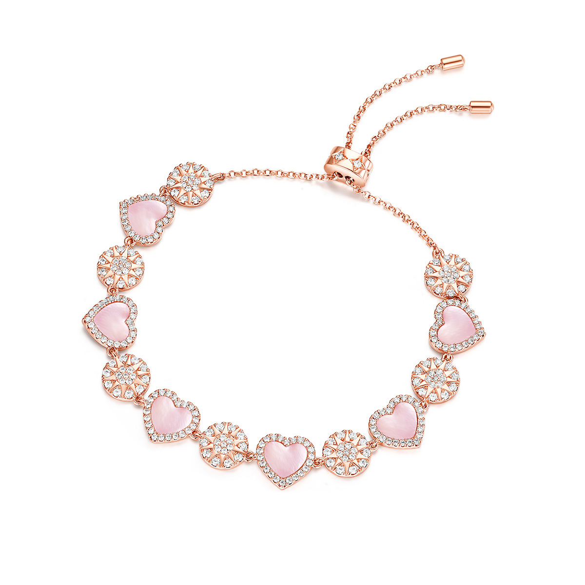*apm MONACO* ピンク NACRE HEART ブレスレット Pink Nacre Heart Adjustable bracelet | APM Monaco