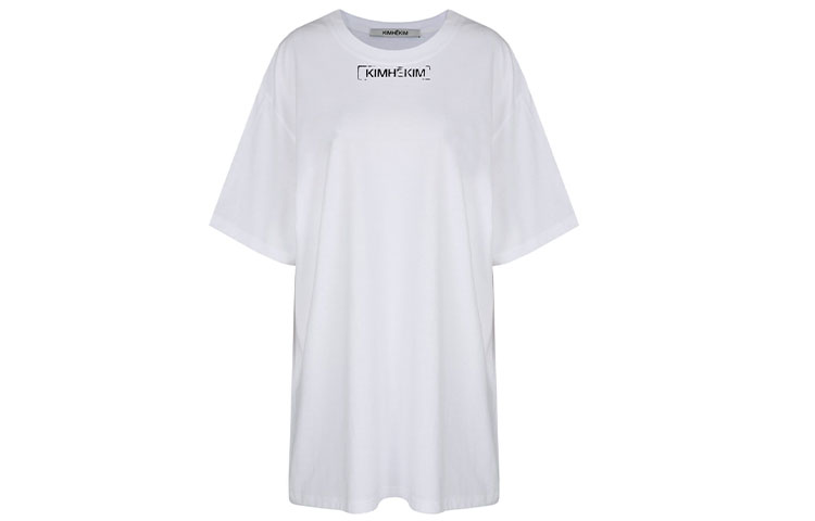 関税送料込*KIMHEKIM* ホワイト 1.5 Shirt ミディアムワンピース K logo camisole onepiece | KISS THE CLUB