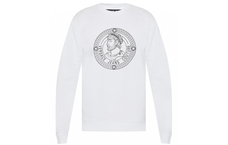 スウェット・トレーナー VERSACE JEANS \"CHAIN COUTURE\" SWEATSHIRT VERSACE JEANS COUTURE Black Signature Label Print Sweatshirt