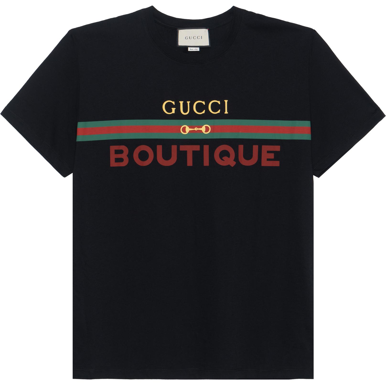 GUCCI Boutique Print Cotton T-shirt M - POIZON