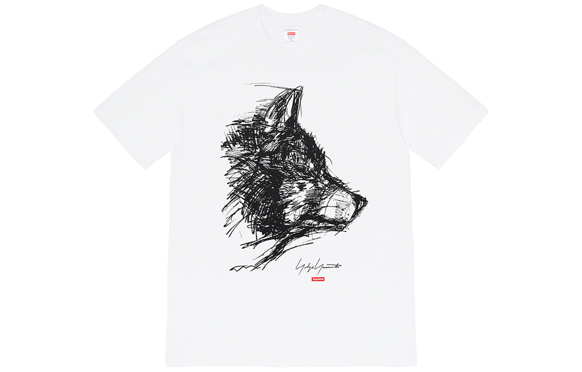 Supreme Supreme x Yohji Yamamoto Scribble Wolf Tee 'White