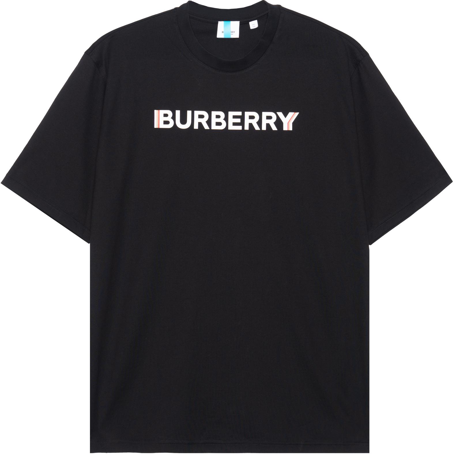 Burberry Logo Print Cotton T-shirt Black - POIZON