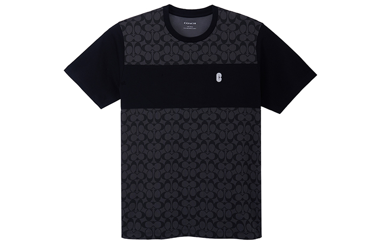 【テレビで話題】 Men SS22 COACH Patchwork POIZON - Black T-shirt Sleeve Short トップス