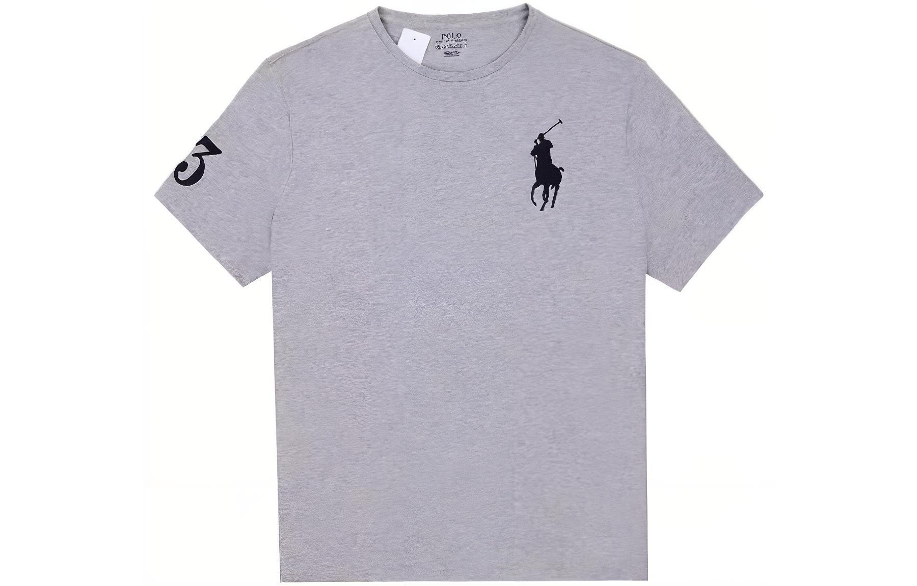 Tシャツ・カットソー POLO RALPH LAUREN Men T-shirt Grey 710973137 002 Polo Ralph Lauren Mens Short Sleeve T- Shirt Large Grey