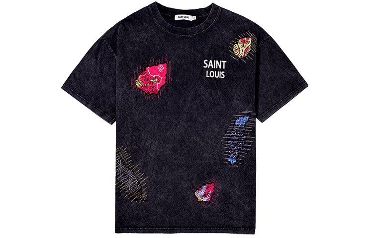 SSSAINT LOUIS T-Shirts Men Black - POIZON SSSAINT LOUIS T-Shirts Men Black - POIZON