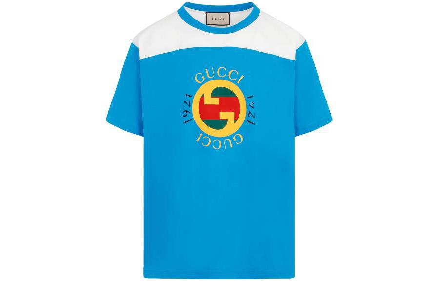 正規店買付【GUCCI】ロゴライトブルー/ブラウン Tシャツ Brown Gucci T-shirts for Men | Lyst