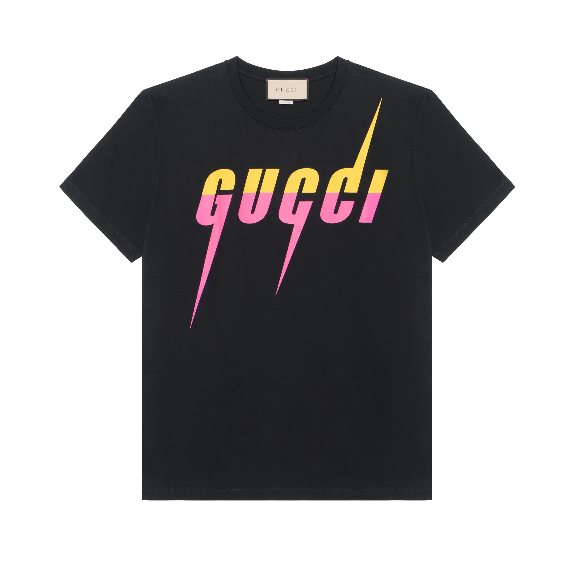 GUCCI Tシャツ ブラック Ｍサイズ SS24 グッチ ロゴ入りブラック クルーネック T シャツ (GUCCI/T