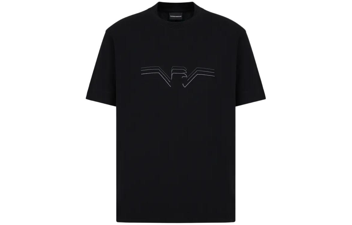 EMPORIO ARMANI Textured Gradient Eagle Heavy Jersey T-Shirt
