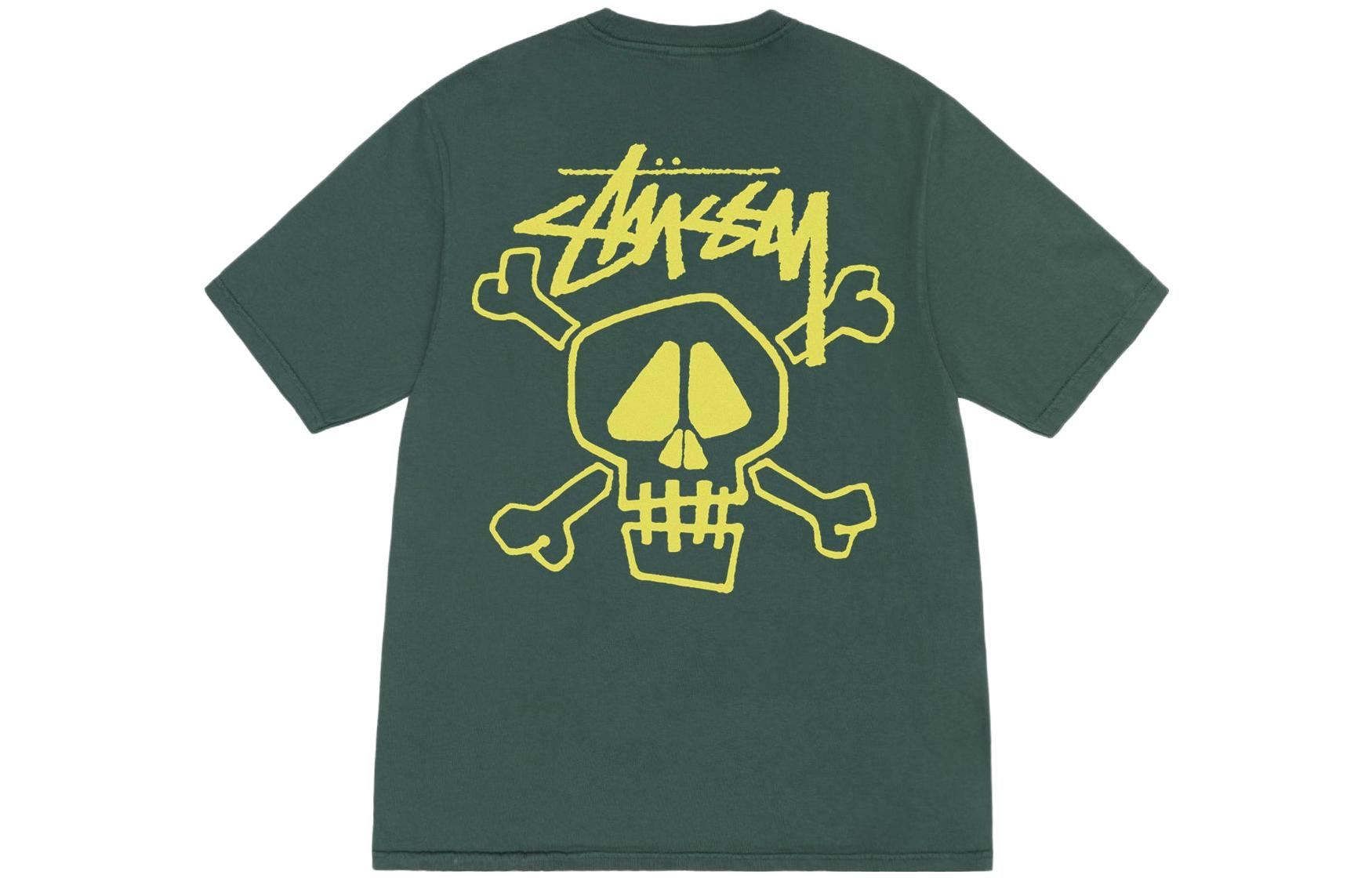 Stussy Skull Bones Pigment Dyed Tee - POIZON