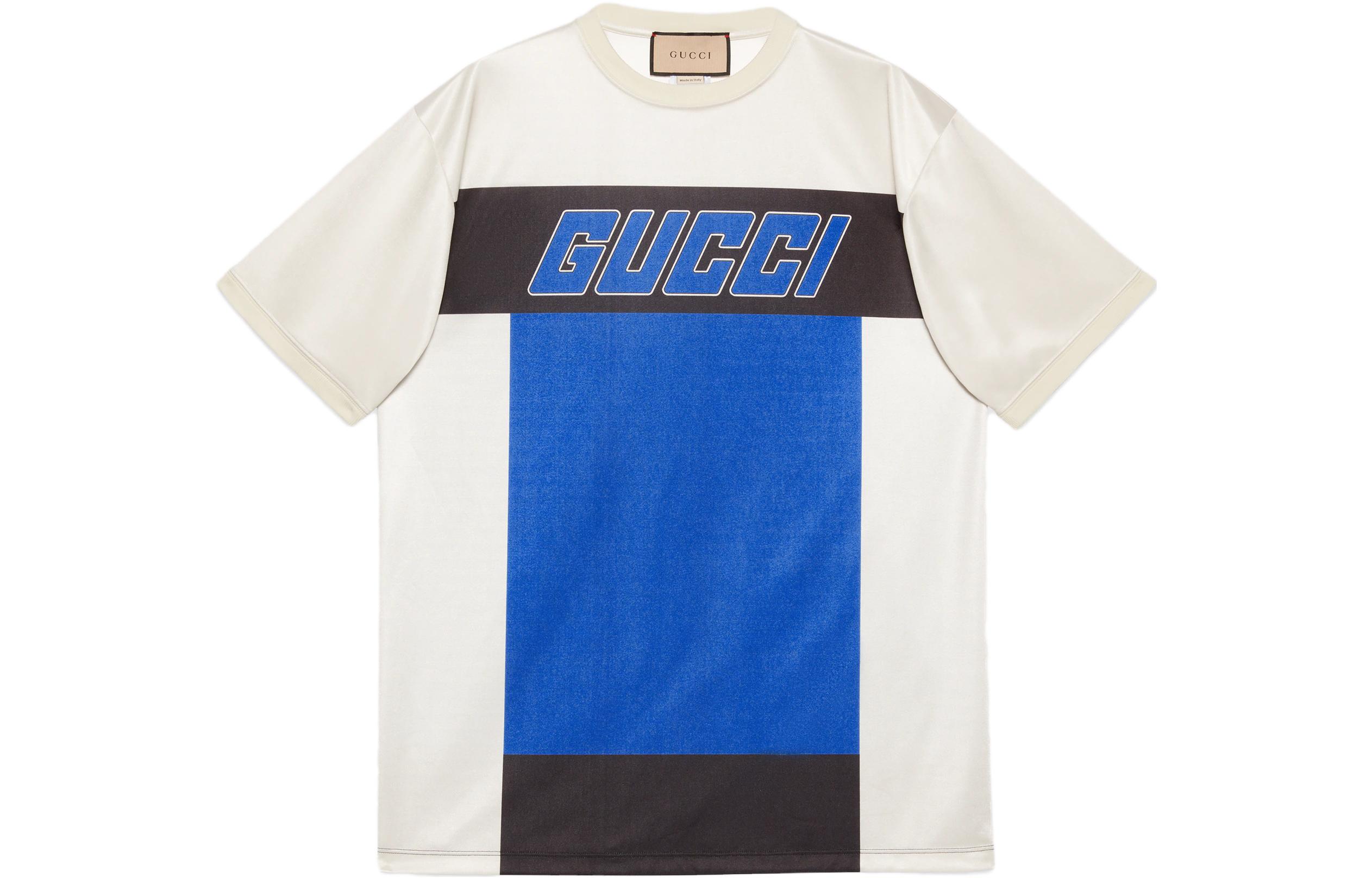 グッチ Tシャツ メンズ 771758 XJF3R 4622 ダークブルー サイズM Gucci Cotton Jersey Printed T-Shirt 'Blue' 771758-XJF3R-4622