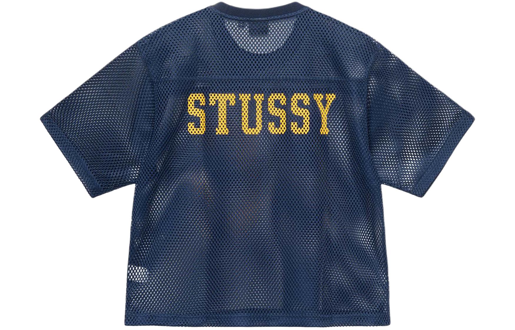 Stussy Drop2 Logo Mesh Knit T-shirt SS24 Blue - Cheap Rcj