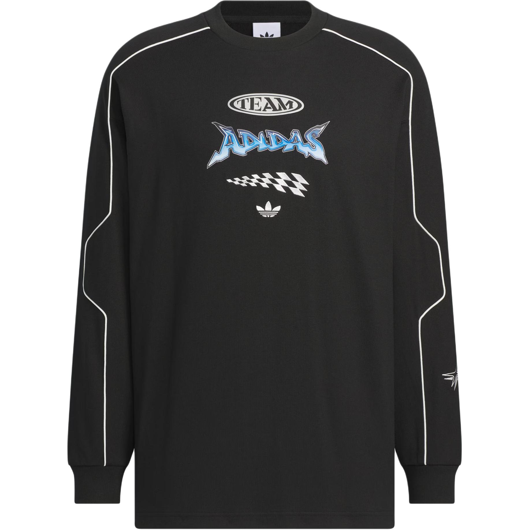 【ADIDAS】Originals SS25 Printed Logo Casual Shirt★追跡可 Adidas Originals SS25 RAC CREW U T-Shirt Unisex Black - POIZON
