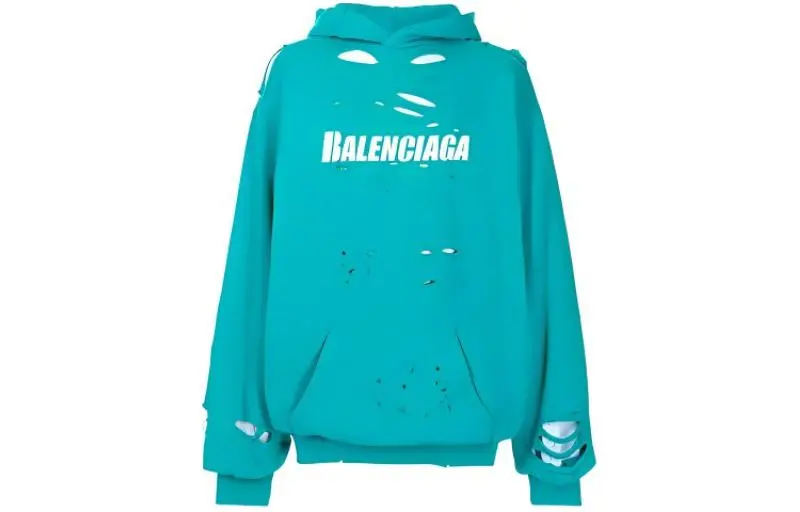 Balenciaga Caps Destroyed Hoodie - POIZON