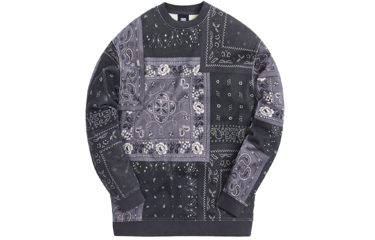トップス Kith Deconstructed Bandana Crewneck Kith Deconstructed Bandana Crewneck Sweatshirt, Black, XXL