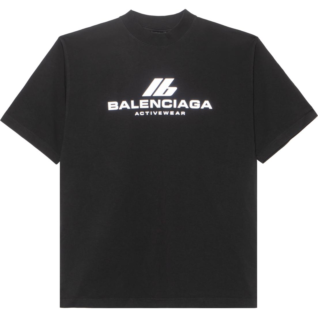 【BALENCIAGA】Medium Fit T-Shirt Institutional T-shirt Medium Fit in Black | Balenciaga US