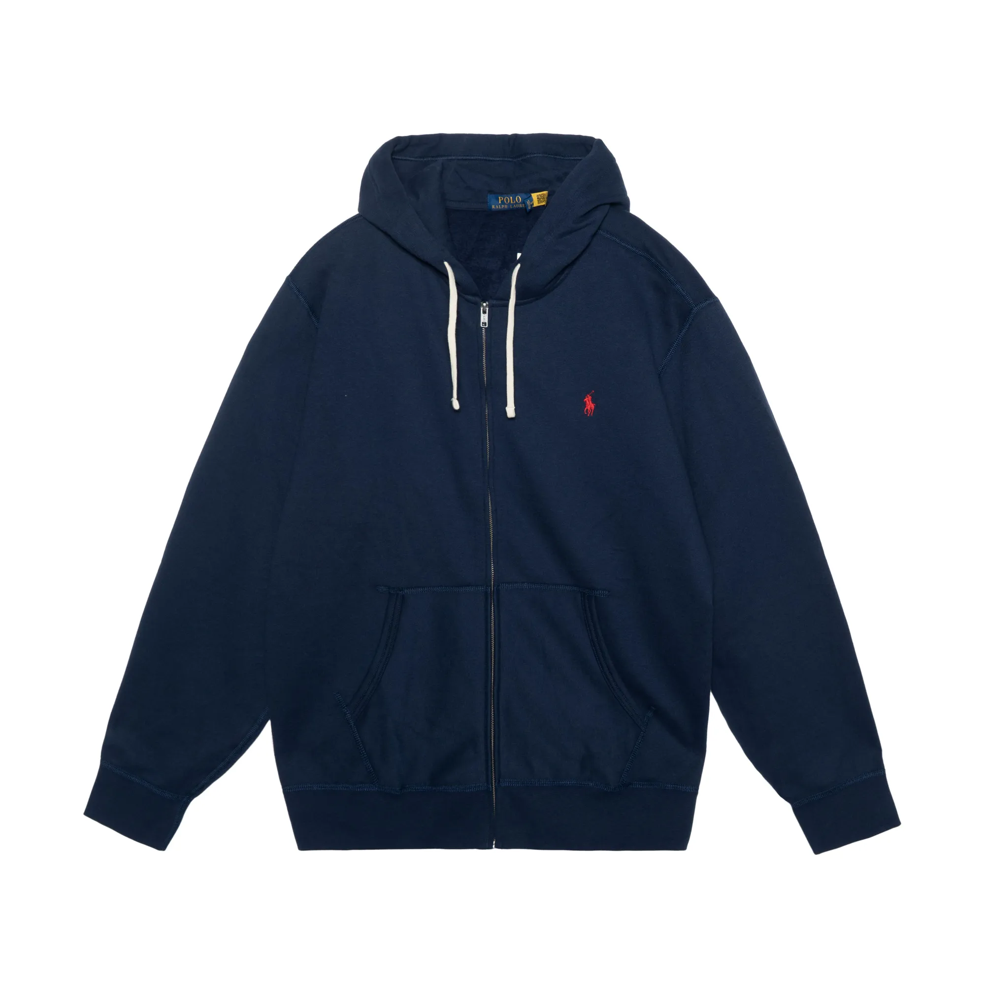 Polo Ralph Lauren Logo Embroidered Zipped Hoodie L - POIZON